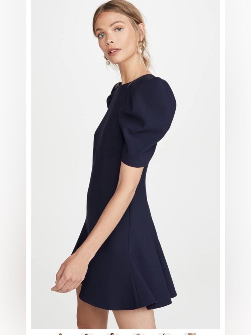 Likely navy Puff-Sleeve Fit & Flare Dress - Picture 2 of 16